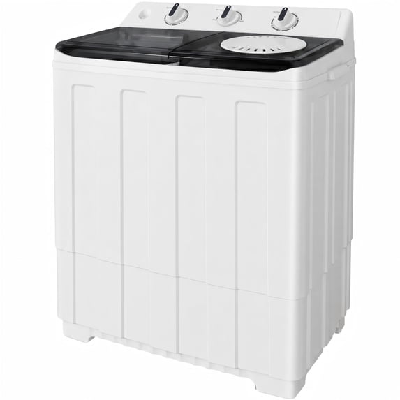 TABU 17.6lbs Portable Washing Machine,Electric Twin Tub Wash&Spin Combo for Apartment,Gray