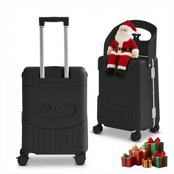 TABU 20" Ride on Luggage with Seat for Kids, Kids Luggage with Wheels & TSA Lock for Travel,Pink