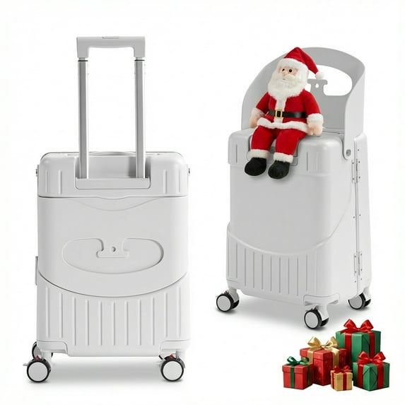 TABU 20" Ride on Luggage with Seat for Kids, Kids Luggage with Wheels & TSA Lock for Travel,Pink