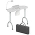 CECER Portable Folding Manicure Nail Table Station with Dust Collector Fan and Magnifying Glass Lamp,Pink