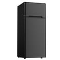TABU 4.5 Cu.Ft Refrigerator with Freezer, Compact Fridge Dual Door with Adjustable Thermostat & Removable Shelves, for Home, Office and Apartment, White