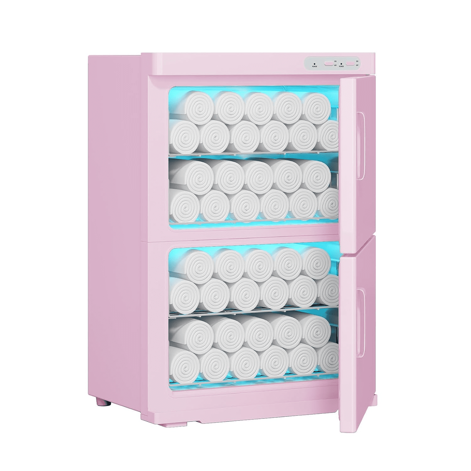 TABU 32L Hot Towel Warmer, Double Cabinet Towel Warmer with Stainless Steel Racks, Heating for Salon, Spa, Home,Black