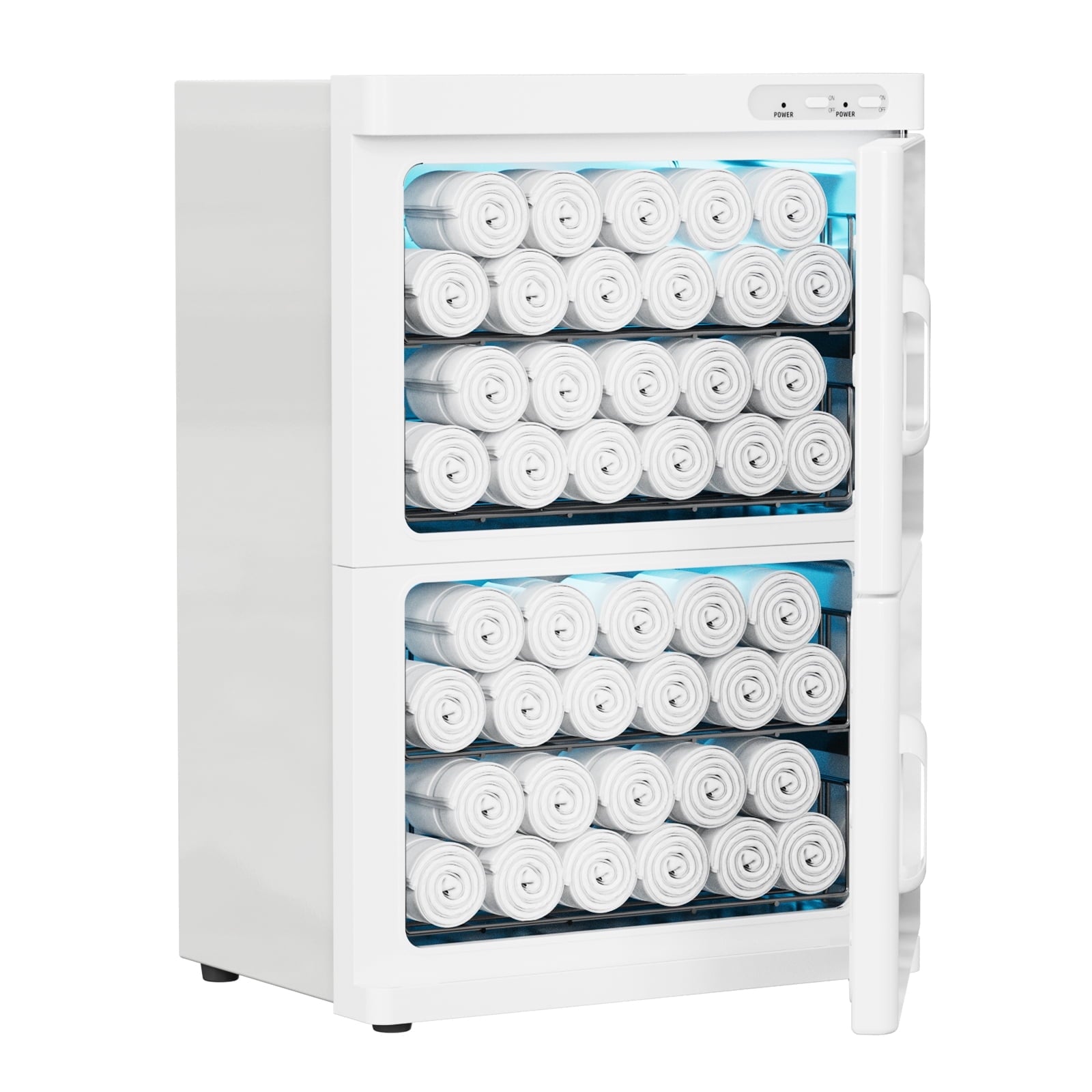 TABU 32L Hot Towel Warmer, Double Cabinet Towel Warmer with Stainless Steel Racks, Heating for Salon, Spa, Home,Black