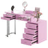 CECER 53'' Manicure Table,Nail Table for Nail Tech with Storage,Dust Collector,Wrist Pad,Pink