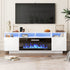 TABU 70" Floating Fireplace TV Stand with 36" Electric Fireplace,Wall Mounted TV Stand with Fireplace for TVs up to 90",White