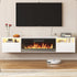 TABU 70" Floating Fireplace TV Stand with 36" Electric Fireplace,Wall Mounted TV Stand with Fireplace for TVs up to 90",White