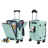 TABU Carry On Luggage with Side Bag, Front Opening Suitcase with Cup Holder & Phone Mount, USB & Type-C Port, TSA Lock, Phone Mount, Purple