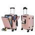 TABU Carry On Luggage with Side Bag, Front Opening Suitcase with Cup Holder & Phone Mount, USB & Type-C Port, TSA Lock, Phone Mount, Purple