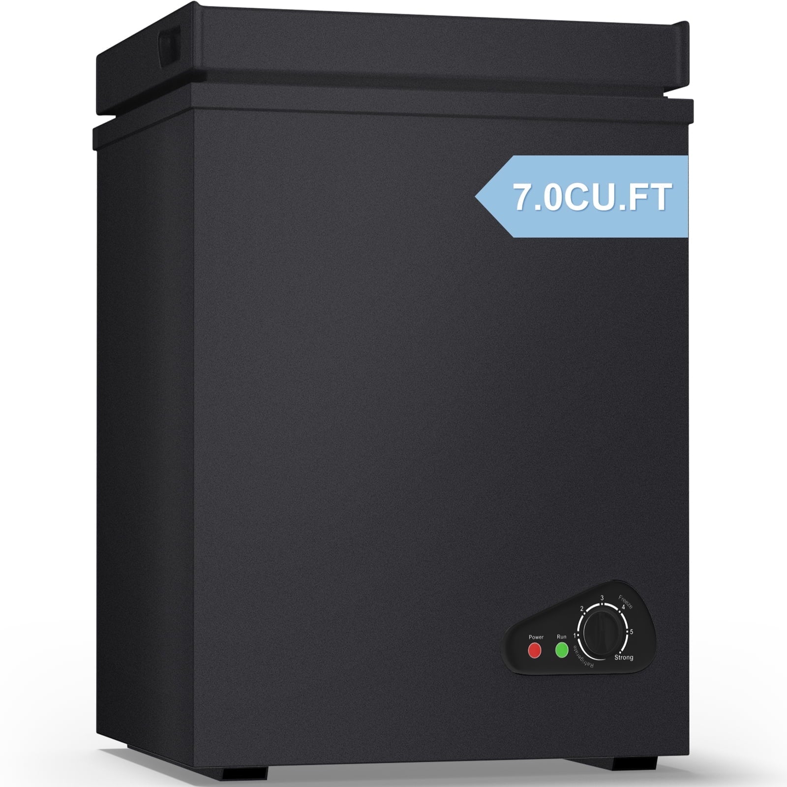 TABU Chest Freezer,3.5 Cu ft Deep Freezer,Garage Ready,Top Open Door,Black
