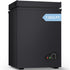 TABU Chest Freezer,3.5 Cu ft Deep Freezer,Garage Ready,Top Open Door,Black