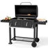 TABU Heavy-Duty Charcoal Grill with Cabinet,Portable BBQ Grill on 4 Wheels for Outdoor,Black