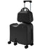 TABU Kids Ride on Luggage with Handbag, Hardshell Suitcase with 6-Spinner Wheels,Hidden Cup Holder,Foldable Pedal,White