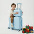 TABU Kids Ride on Luggage with Handbag, Hardshell Suitcase with 6-Spinner Wheels,Hidden Cup Holder,Foldable Pedal,White