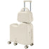 TABU Kids Ride on Luggage with Handbag, Hardshell Suitcase with 6-Spinner Wheels,Hidden Cup Holder,Foldable Pedal,White