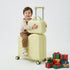 TABU Kids Ride on Luggage with Handbag, Hardshell Suitcase with 6-Spinner Wheels,Hidden Cup Holder,Foldable Pedal,White