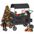 TABU Stroller Wagon for 2 Kids,2 Seater Stroller Wagon with Adjustable Handles,5-Point Harnesses,Black