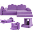 CECER Toddler Couch for Kids, 10Pcs Modular Kids Play Couch, Playroom Furniture for Kids, Pink