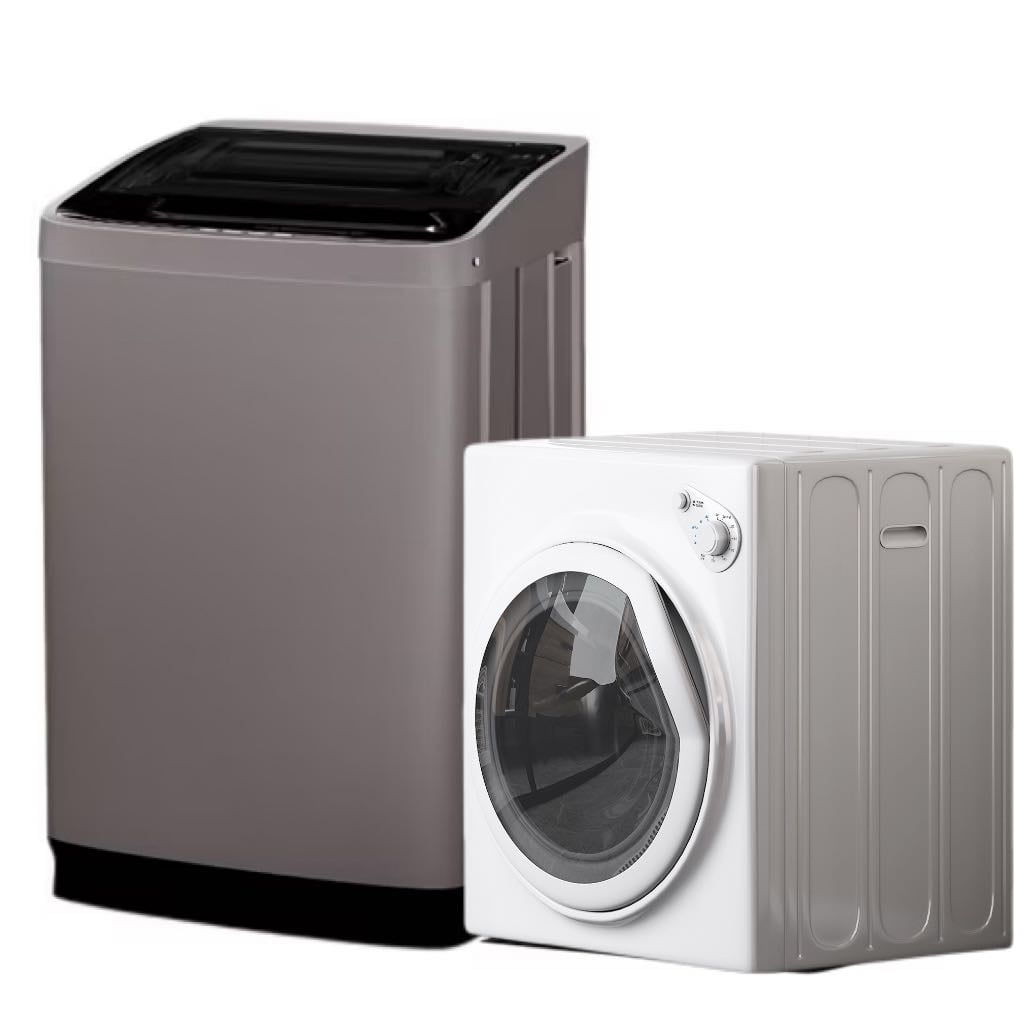 TABU Washer and Dryer Set, 19LBS Full Automatic Washing Machine & 13LBS Compact Dryer (Gray&White)