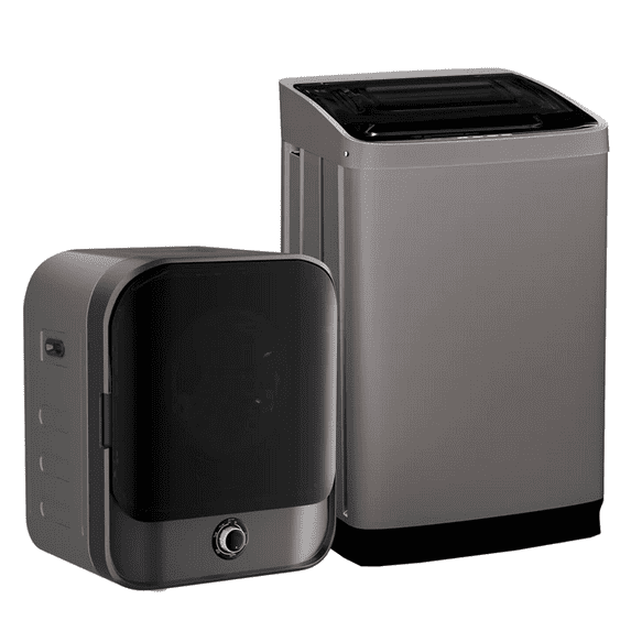 TABU Washer and Dryer Set, 19LBS Full Automatic Washing Machine & 13LBS Compact Dryer (Gray&White)