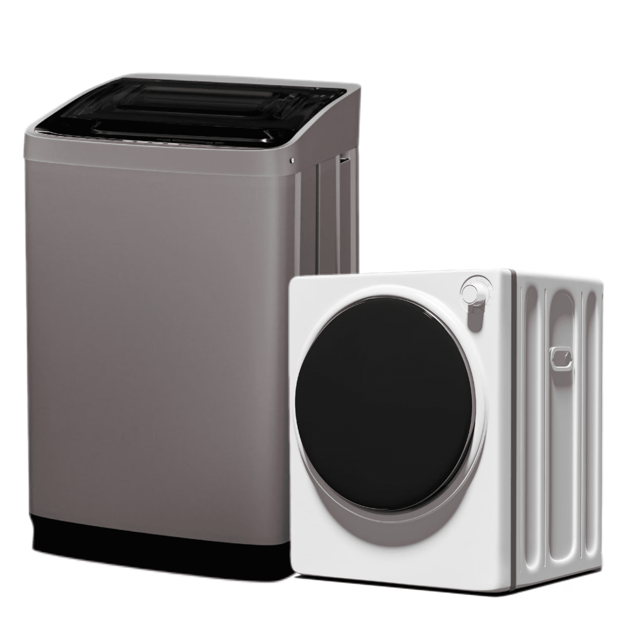 TABU Washer and Dryer Set, 19LBS Full Automatic Washing Machine & 13LBS Compact Dryer (Gray&White)