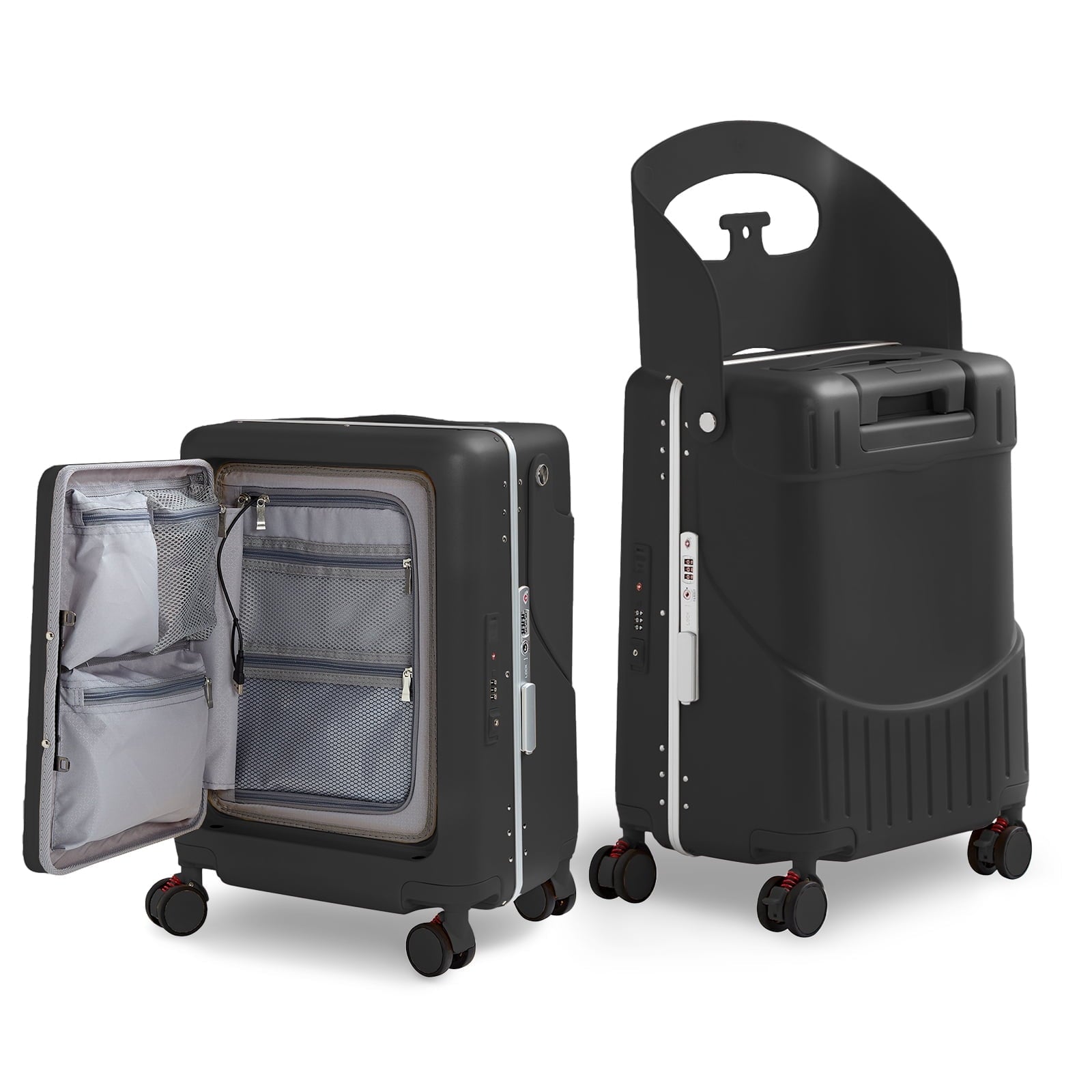 TABU 20" Ride on Luggage with Seat for Kids, Kids Luggage with Wheels & TSA Lock for Travel,Pink