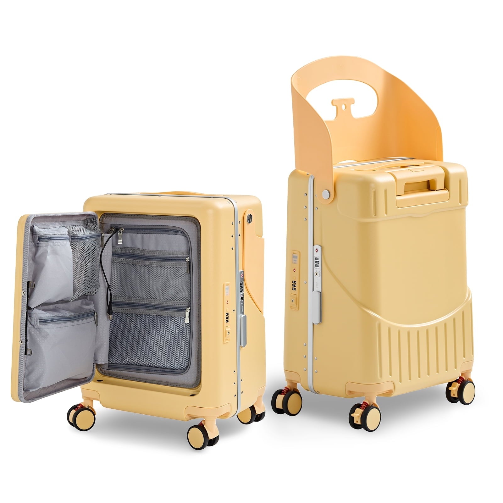 TABU 20" Ride on Luggage with Seat for Kids, Kids Luggage with Wheels & TSA Lock for Travel,Pink