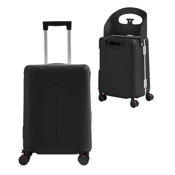TABU 20" Ride on Luggage with Seat for Kids, Kids Luggage with Wheels & TSA Lock for Travel,Pink