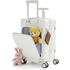 TBAU Ride-On Suitcase for Kids with Seat, Front Opening Carry-On Luggage, 360° Lockable Spinner and TSA Lock, Green