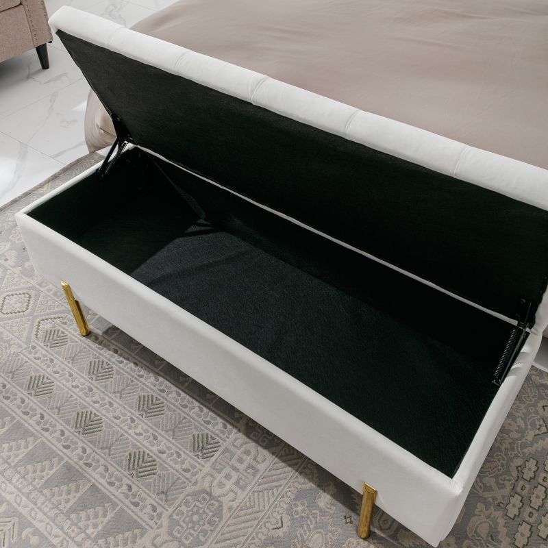 Cecer Velvet Bed Bench with Storage Space