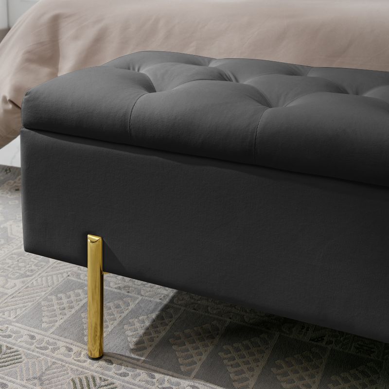 Cecer Velvet Bed Bench with Storage Space