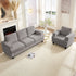 ZAFLY 3 Piece Living Room Sofa Set with Solid Wood, Chenille Couch and Loveseat Sets - Dark Gray