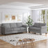 ZAFLY 3 Piece Living Room Sofa Set, 3 Seat Sofa + Loveseat + Armchair, Couches Sets with Solid Wood Frame for Living Room - Dark Gray