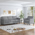 ZAFLY 3 Piece Living Room Sofa Set, 3 Seat Sofa + Loveseat + Armchair, Couches Sets with Solid Wood Frame for Living Room - Dark Gray