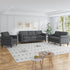 ZAFLY 3 Piece Living Room Sofa Set, 3 Seat Sofa + Loveseat + Armchair, Couches Sets with Solid Wood Frame for Living Room - Dark Gray