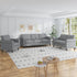 ZAFLY 3 Piece Living Room Sofa Set, 3 Seat Sofa + Loveseat + Armchair, Couches Sets with Solid Wood Frame for Living Room - Dark Gray