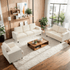 ZAFLY 3 Piece Living Room Sofa Set with Solid Wood, Chenille Couch and Loveseat Sets - Dark Gray