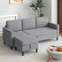 ijuicy 76'' Reversible Sectional Sofa with Storage Ottoman, 3 Seater L Shaped Sofa for Living Room