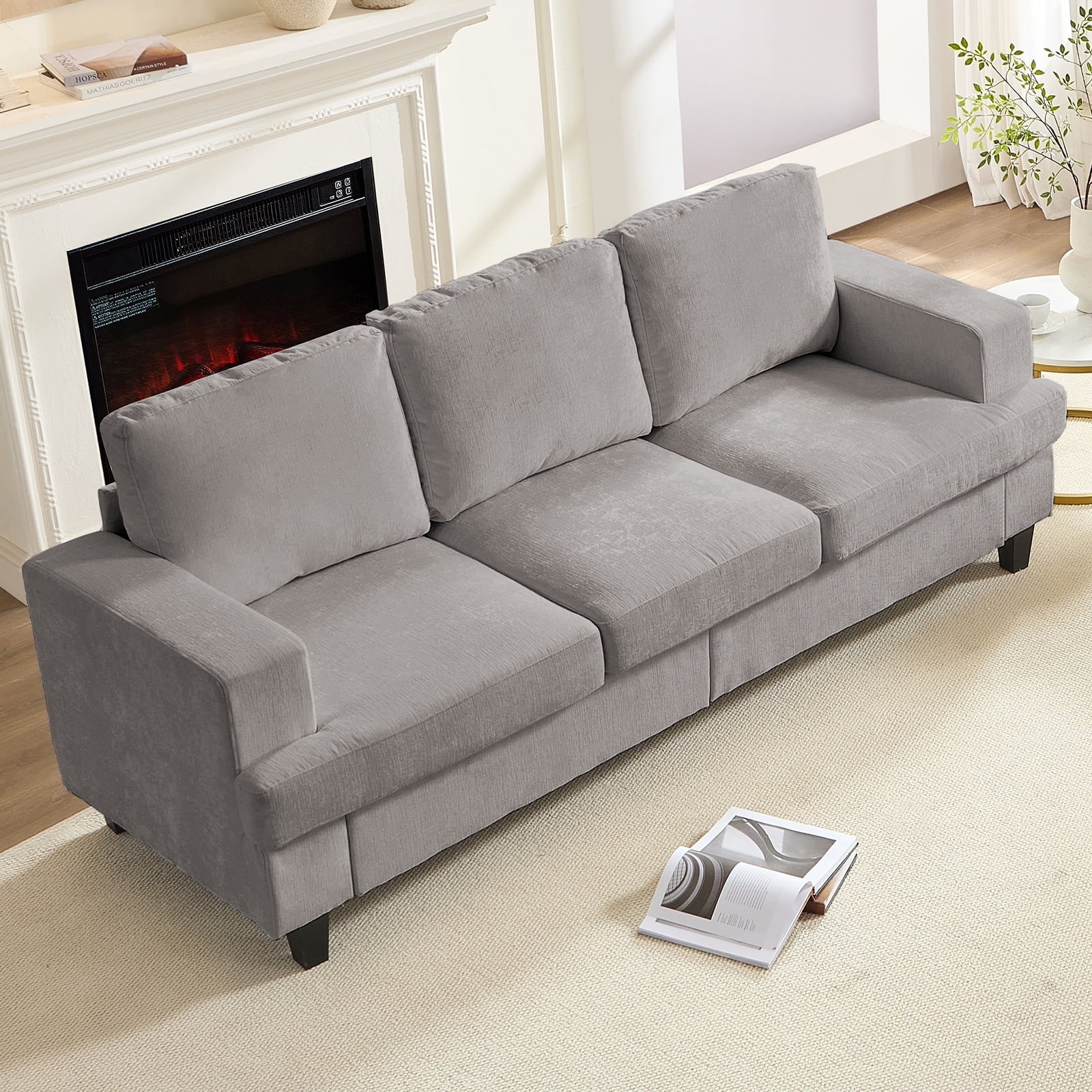 ZAFLY 82” Deep Seat Couch with Wide Armrest, Oversized Sofas and Couches for Small Space/Living Room