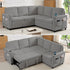 ZAFLY 83"W L-Shaped Pull Out Sofa, Convertible Sleeper Sofa Bed with Storage, Corduroy Sectional Sofas for Living Room