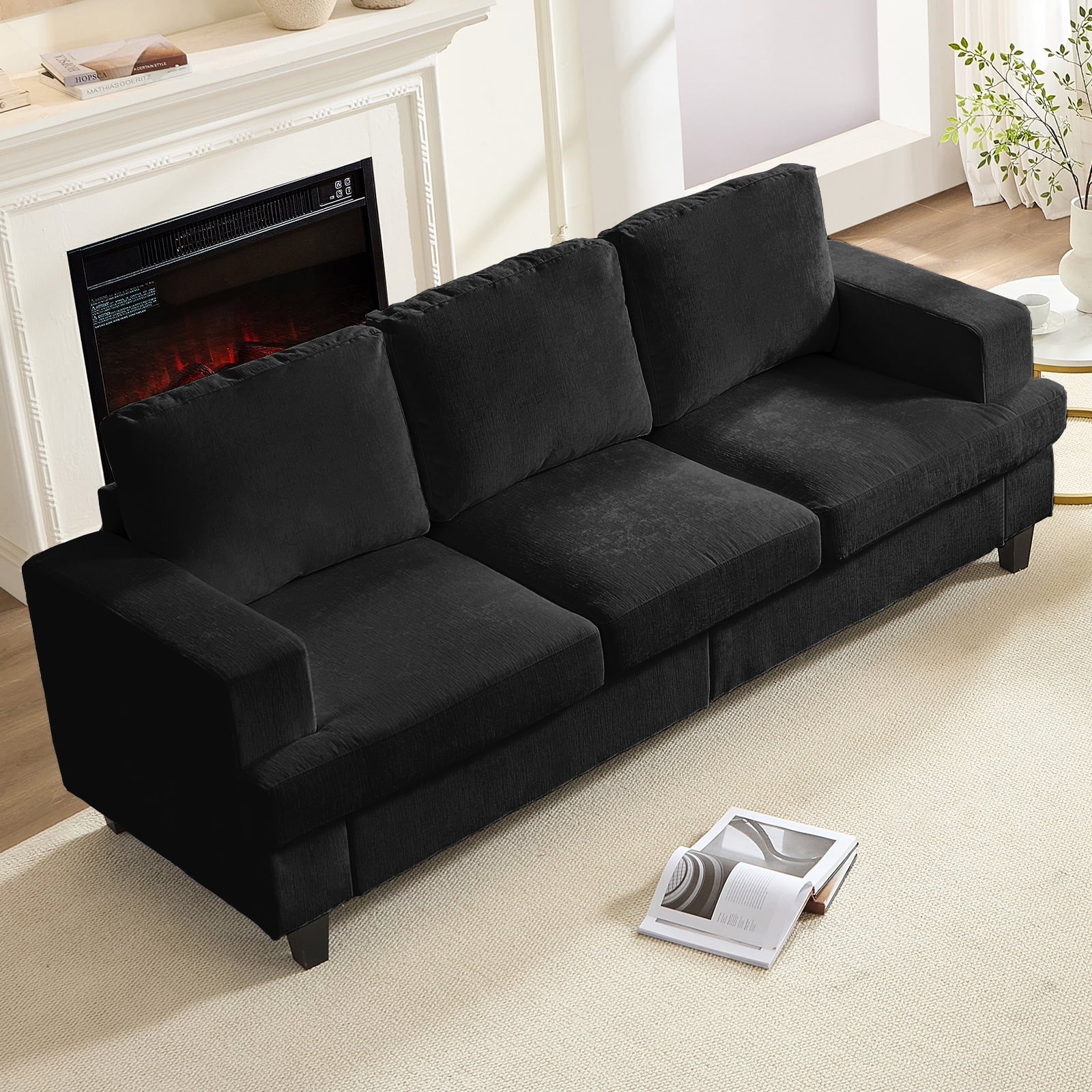 ZAFLY 82” Deep Seat Couch with Wide Armrest, Oversized Sofas and Couches for Small Space/Living Room