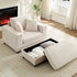 ZAFLY Oversized Accent Chair with Storage Ottoman, Single Sleeper Sofa Armchair, Lounge Sofa Bed for Living Room,