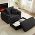 ZAFLY Oversized Accent Chair with Storage Ottoman, Single Sleeper Sofa Armchair, Lounge Sofa Bed for Living Room