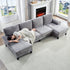 ZAFLY Sectional Couches for Living Room, U Shaped Sectional Sofa with Double Chaise for Apartment, Green