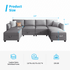 Mjkone Oversized U Shaped Sectional Sofa with Storage, Linen 6 Seater Modular Sectional Sofa Sleeper for Living Room -