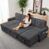 Mjkone 103’’ Pull-Out Sleeper Sofa Bed with Storage Chaise,6 Seat U-shaped Sectional Couch for Living Room,