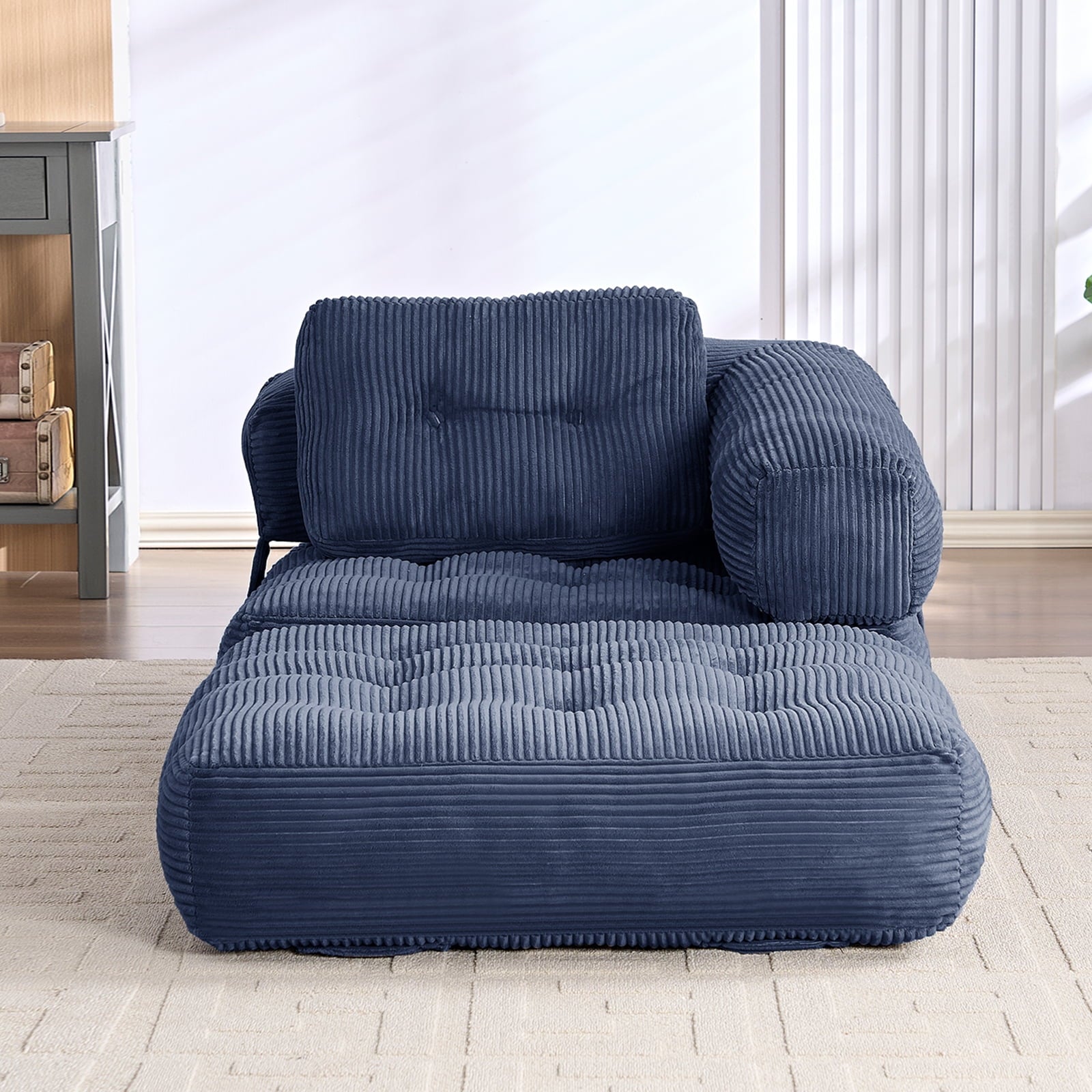 Mjkone Single-Person Folding Sofa Bed,Convertible Floor Sleeper Chair with Pillow,Comfort Futon Chair Bed for Living Room/Bedroom,