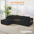 Mjkone Modular Sectional Sofa with Chaise,Corduroy L-Shaped Cloud Couch,Oversized Sleeper Couches for Living Room,