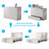 Puremind Queen Size Murphy Bed with Mattress, Murphy Cube Cabinet Bed with USB Charging Station and Large Storage Drawer, Murphy Chest Bed for Small Guest Room/Home/Office,