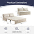 Mjkone 62’’ Leathaire Pull Out Sofa Bed, Loveseat Convertible Sleeper Sofa for Small Living Room/Apartment,