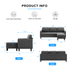 MUZZ Sectional Sofa with Movable Storage Ottoman, Small L-Shaped Sectional Couch for Living Room/Apartment/Small Space